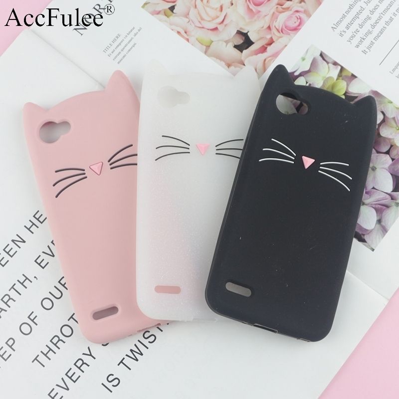 Saldos Online De Cases Para Celulares 3d Dos Desenhos Animados Glitter Cat  Silicone Phone Case Para Lg Q6 / Q6 Além De X600 / Alpha M700 Q6a Orelhas  De Gato Barbudo Capa