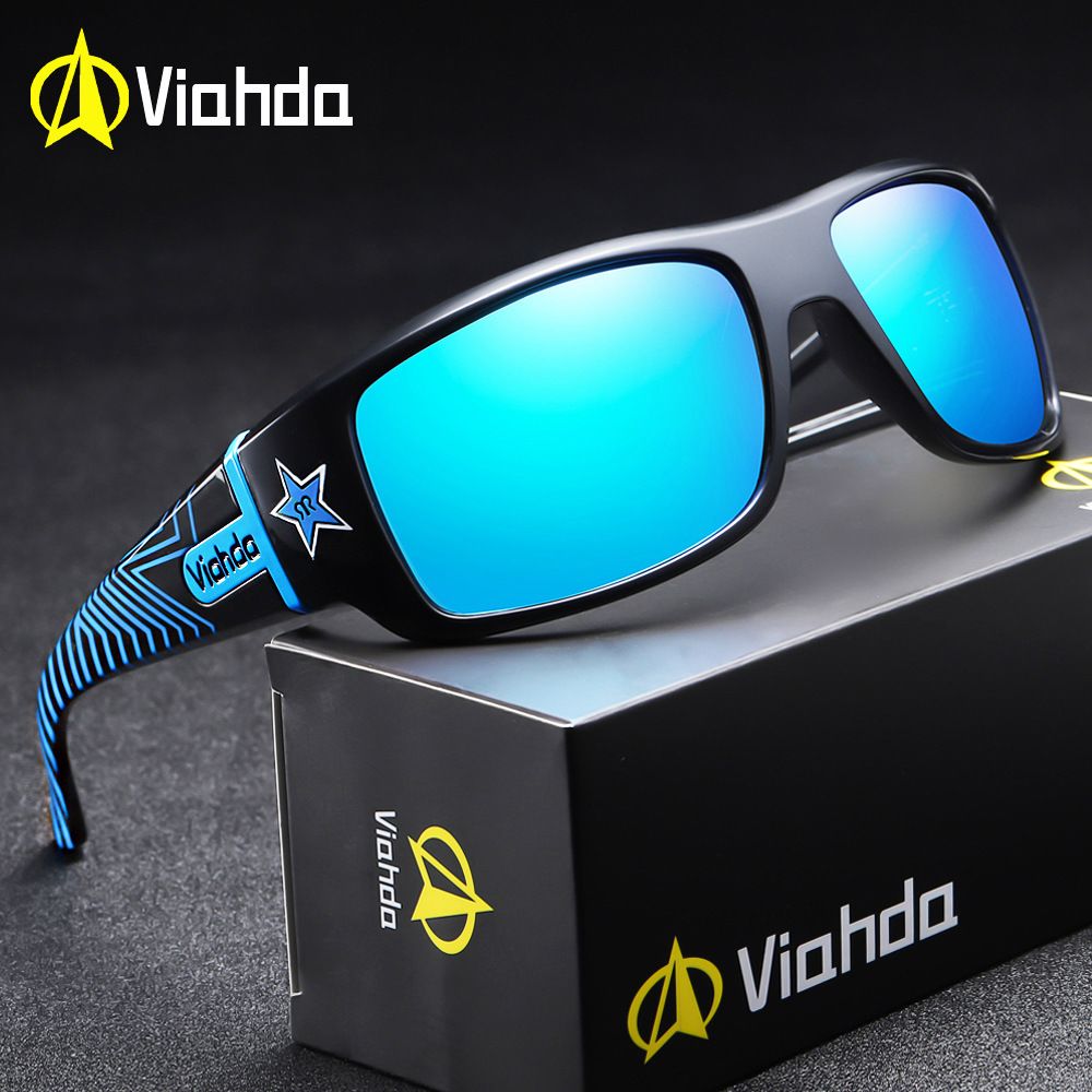 VIAHDA Men Sport Polarized Square Sunglasses Outdoor Driving Fishing Glasses