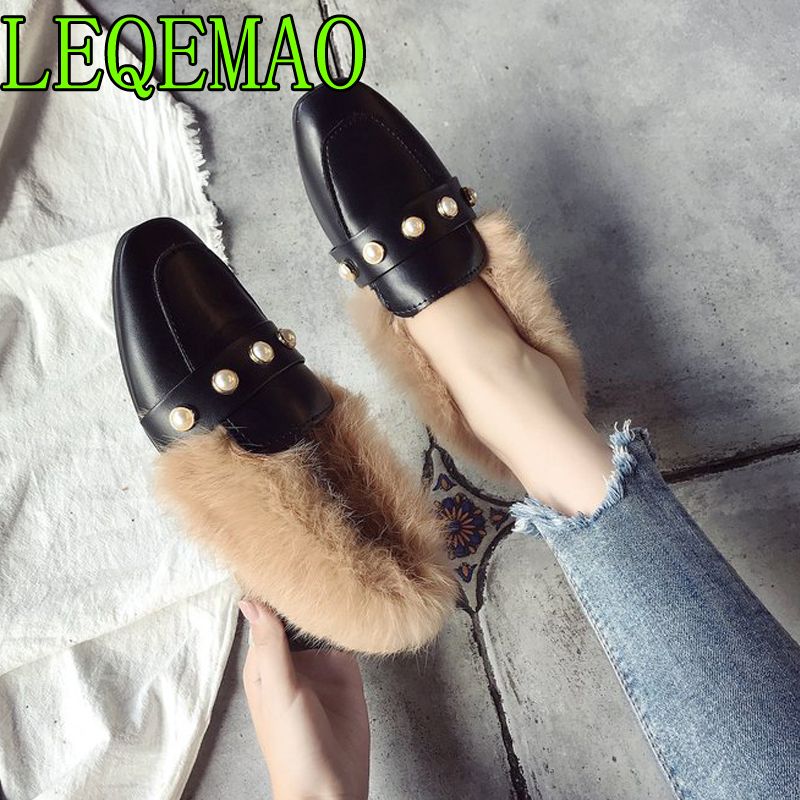 fur mules womens