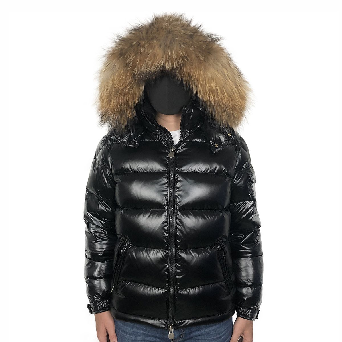 Mens Down Jacket Hood Fur Men Winter 