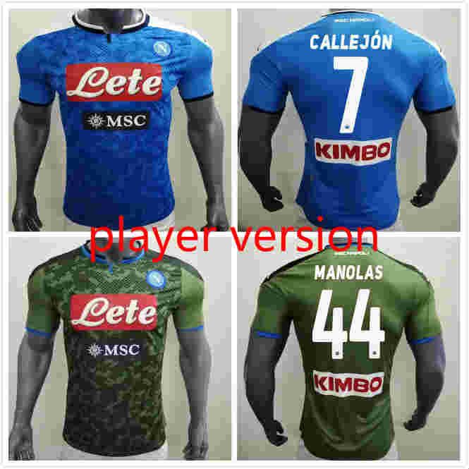 2020 Player Version 19 20 Naples Napoli Home Soccer Jerseys Napoli Blue