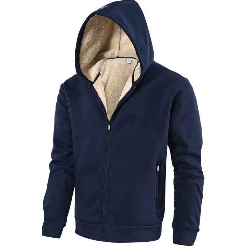 mens fleece lined sweatshirt jacket