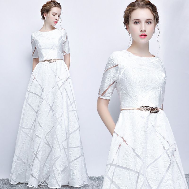 Compra Uizvtik Vestido De Verano Para Mujeres 2019 Elegante Vestido Formal  Largo Vestido De Fiesta Mujer Casual Plus Size Slim Maxi Vestidos Blanco  Y19052803 Barato | Entrega Rápida Y Calidad | Es.Dhgate