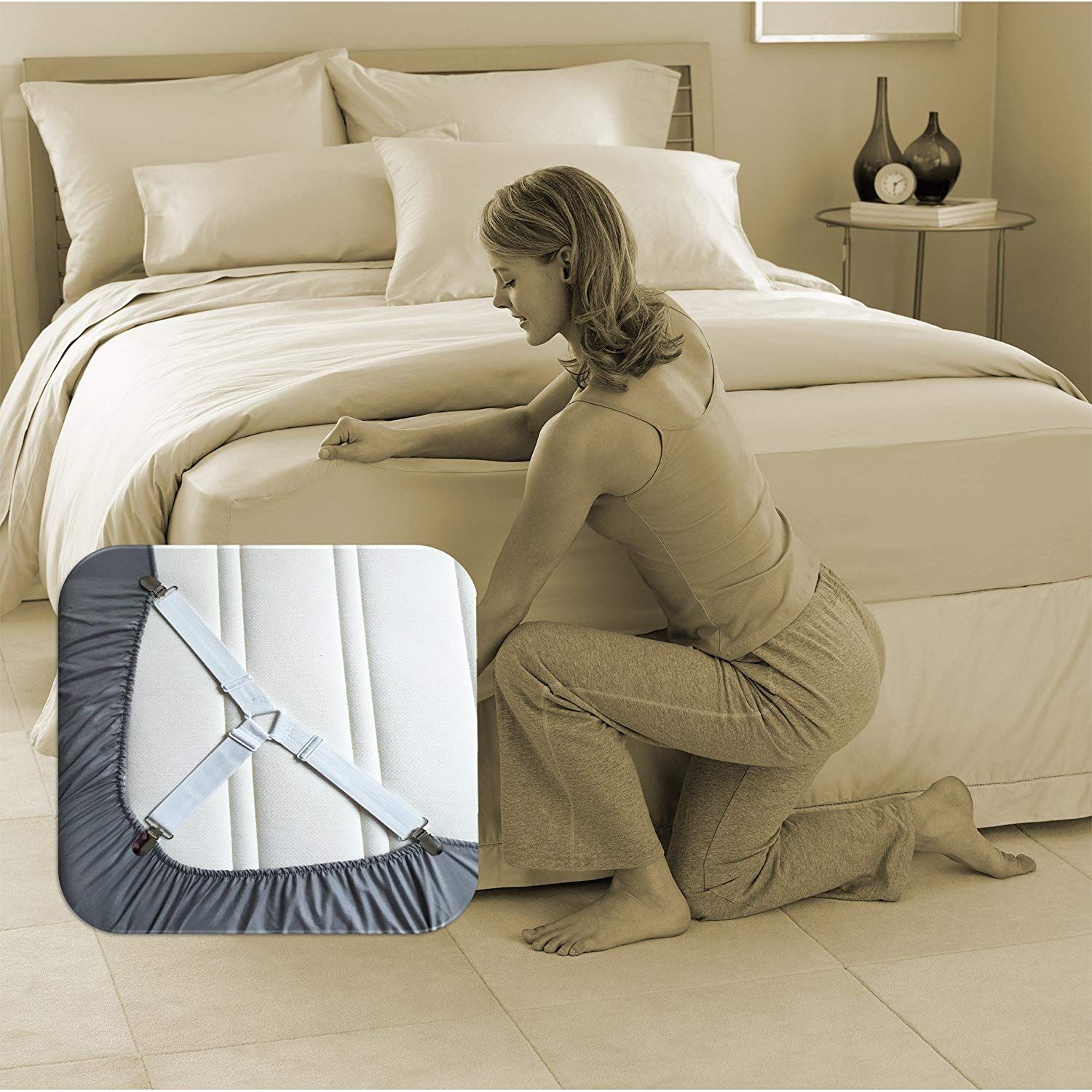 BedBands Sheet Fasteners keep fitted sheets from slipping