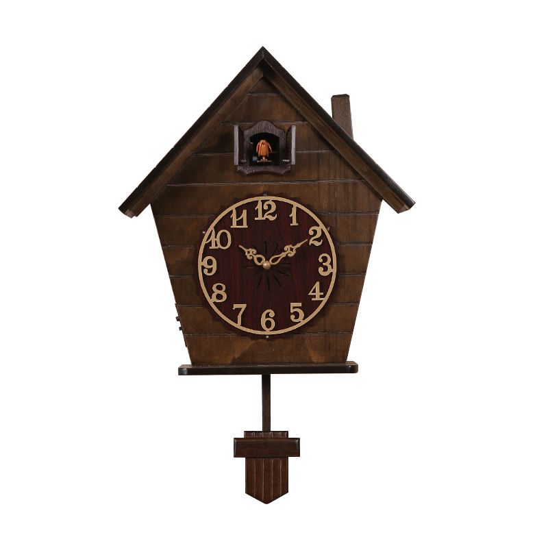Vintage Large Wall Clock Wood 3d Living Room Cuckoo Clock Pendulum Bird