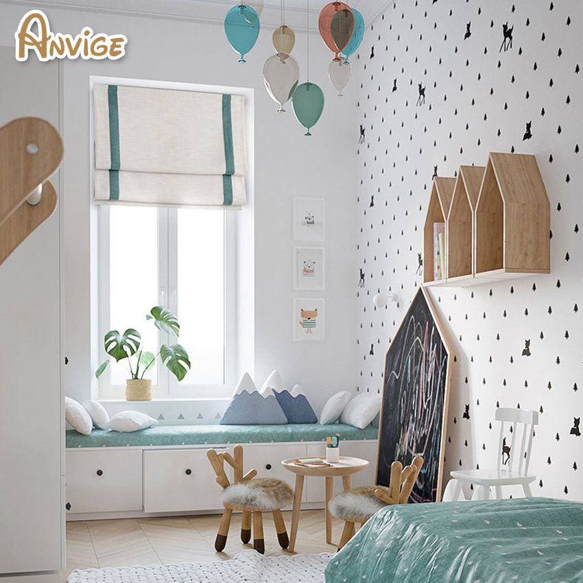 2019 Modern Cotton Fabric Roman Shades Easy Install Washable