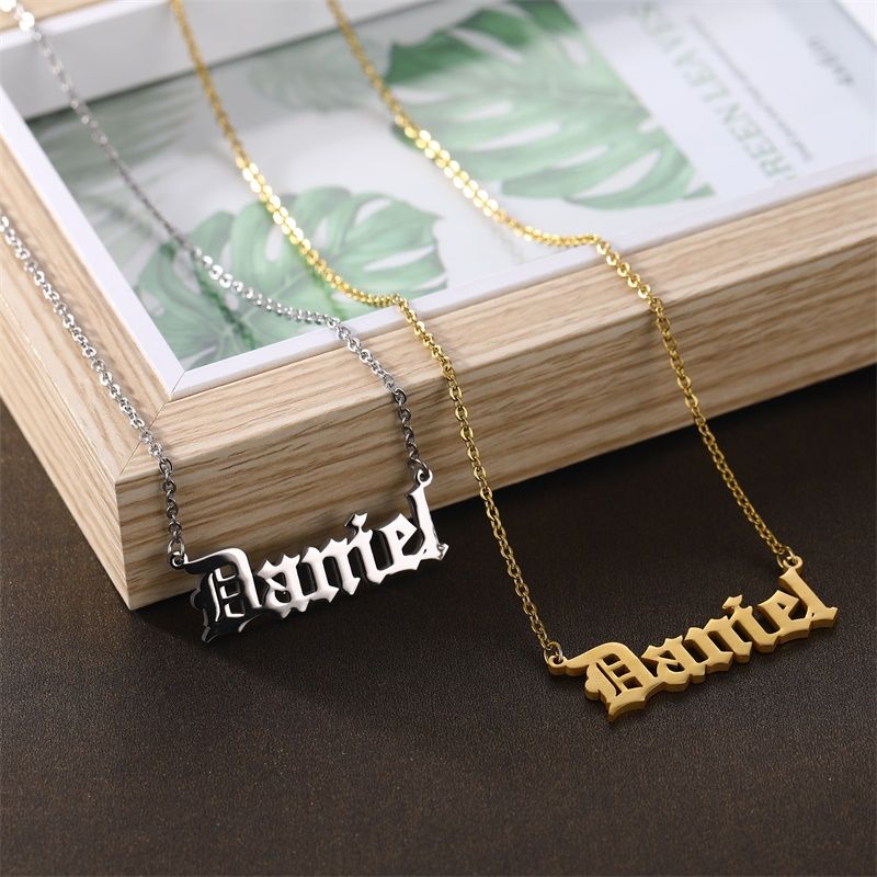 old english custom name necklace