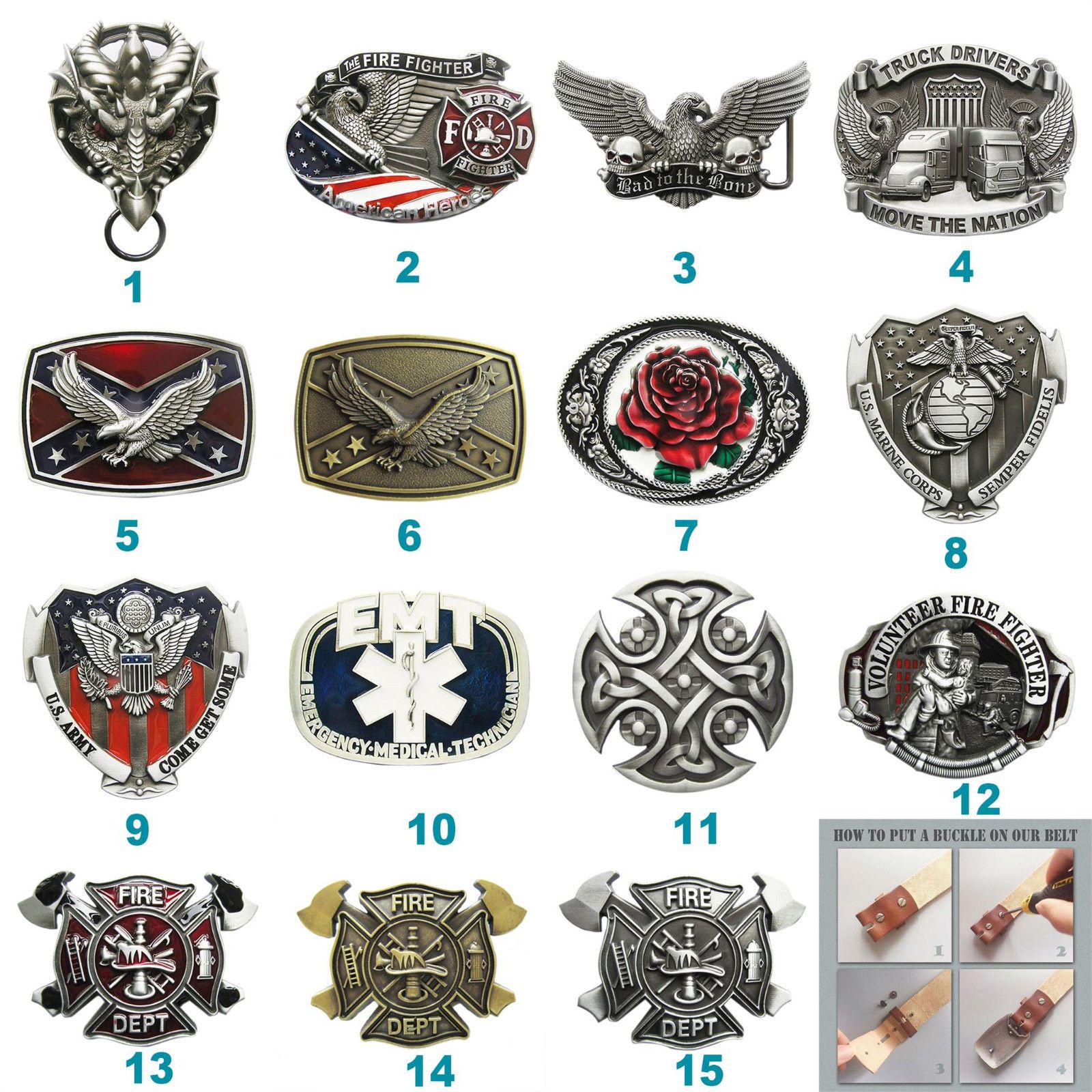 New Vintage Sport Firefighter Western Belt Buckle Boucle also Stock in US