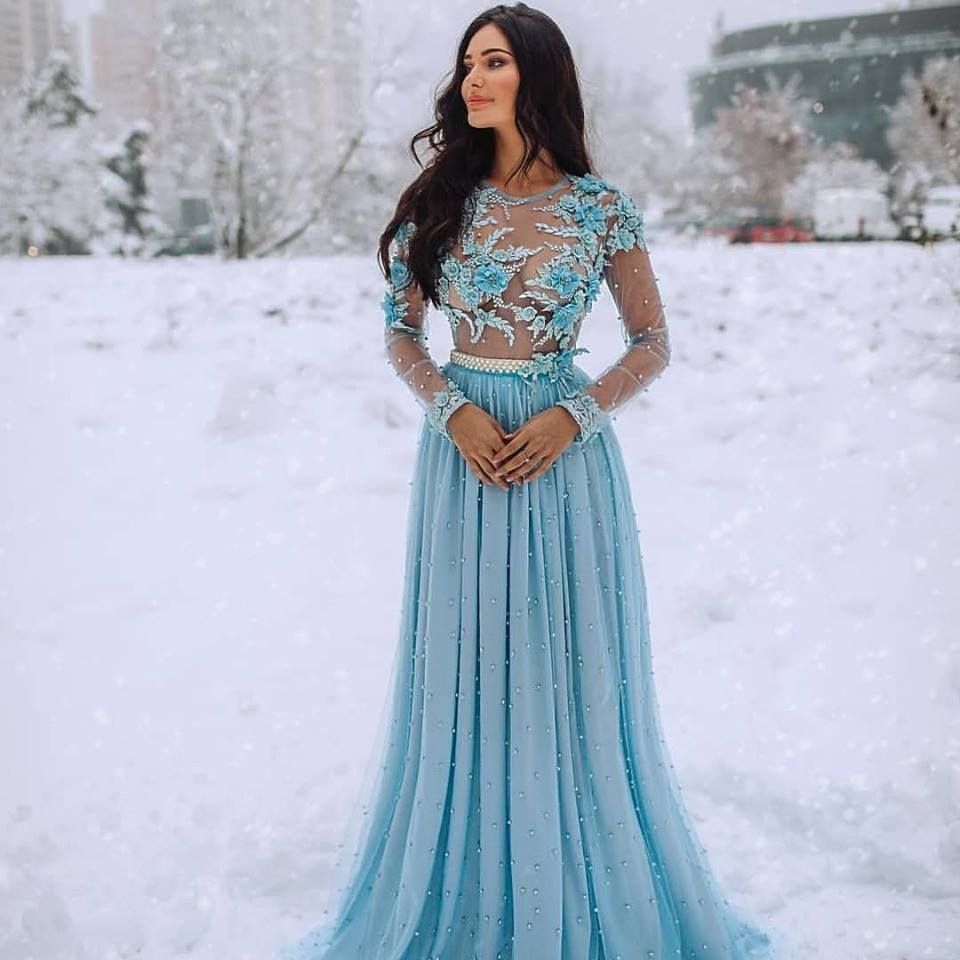 Compre 2019 Nueva A Line Tulle Gasa Pura Manga Larga Vestidos Elegantes De  Noche Vestidos Formales Vestidos Para Ocasiones Especiales Vestidos De  Fiesta Fiesta De Graduación A 155,5 € Del Hellobuyerh | Es.Dhgate.Com