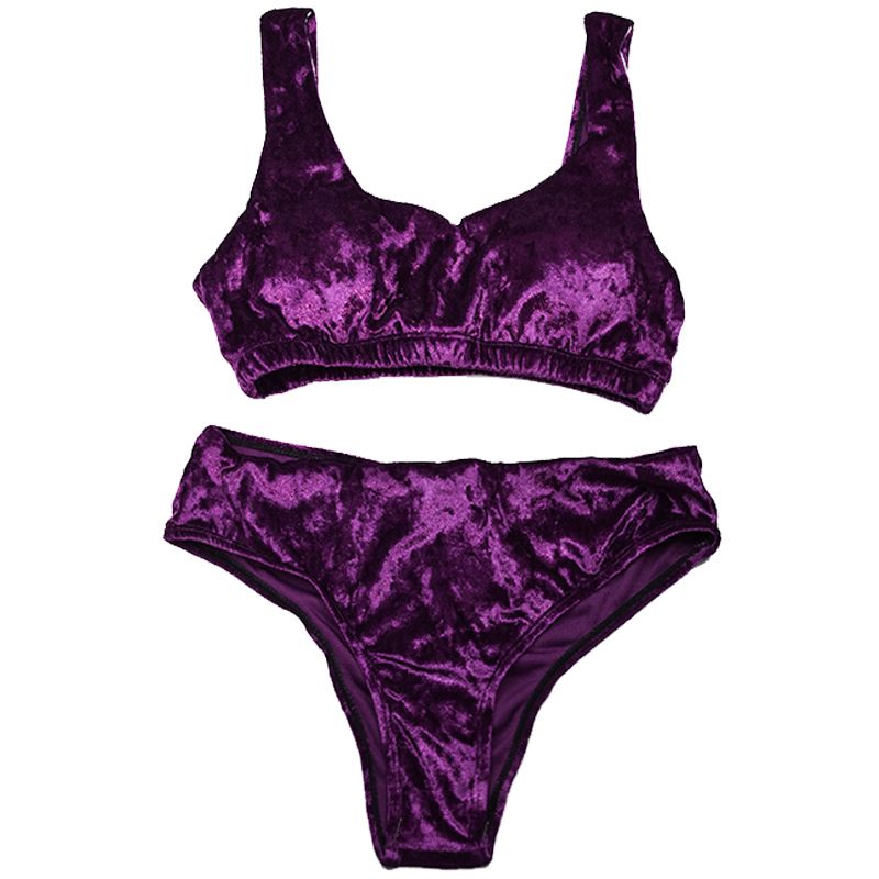purple velvet swimsuit