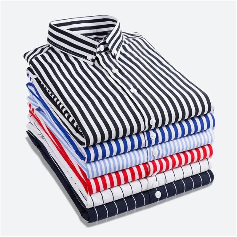 mens black and white striped dress shirt long sleeve