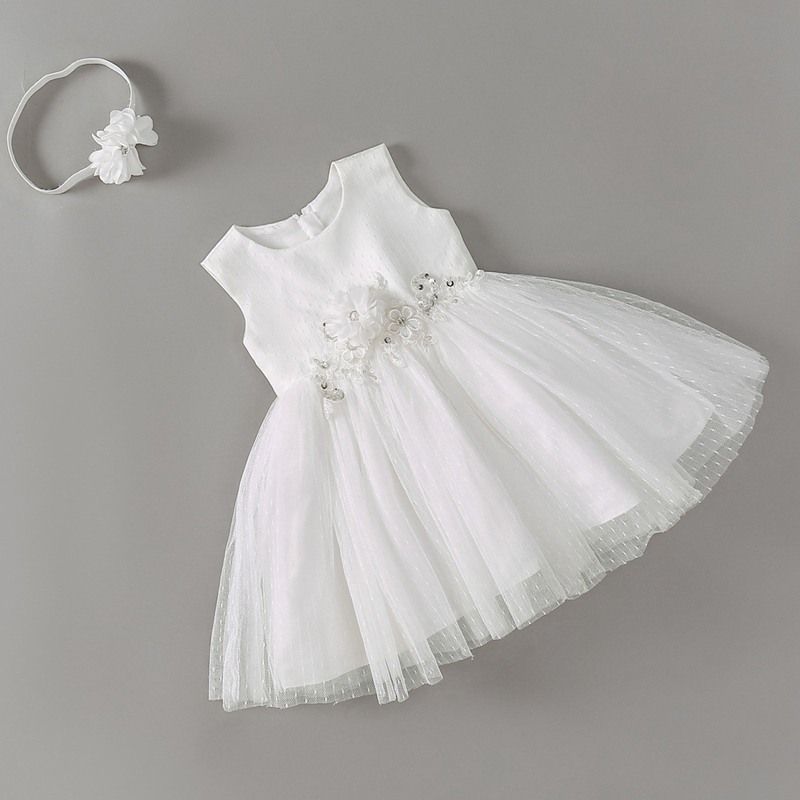 baby girl white wedding dress