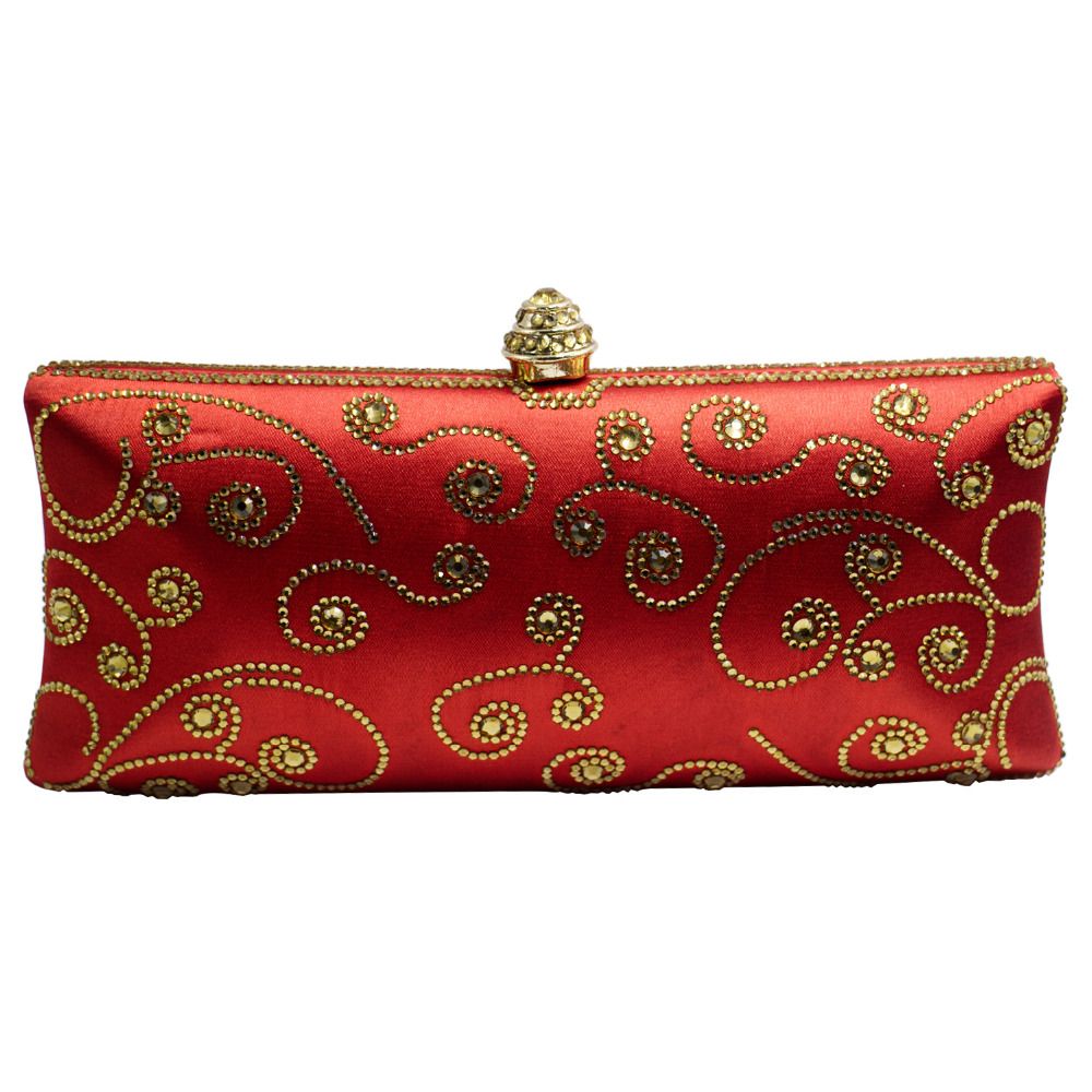 red clutch purse evening