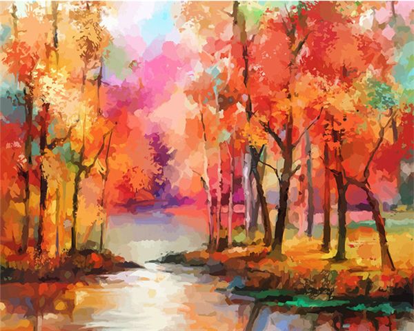 DIY Diamond Painting Landscape Cross Stitch Full Round Diamond Painting Rhinesto