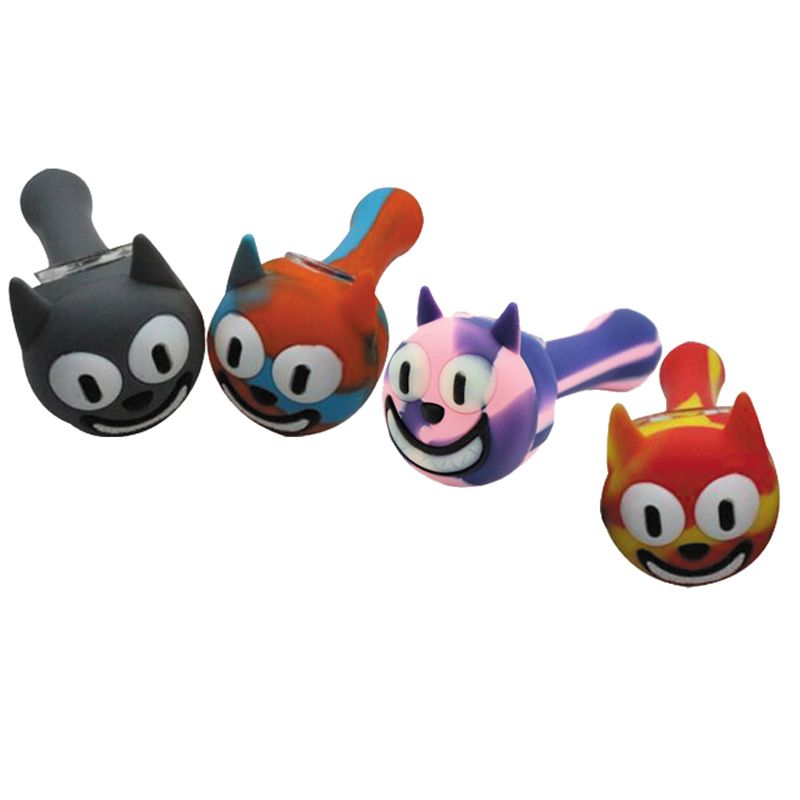 Compre Tubos De Tabaco De Silicona Para Gatos De Dibujos Animados Con Tapa Tazon Cigarrillo De Hierba Tubo De Vidrio Tubo De Fumar Fumadores De Aceite A 24 32 Del Siliconepipe Dhgate Com