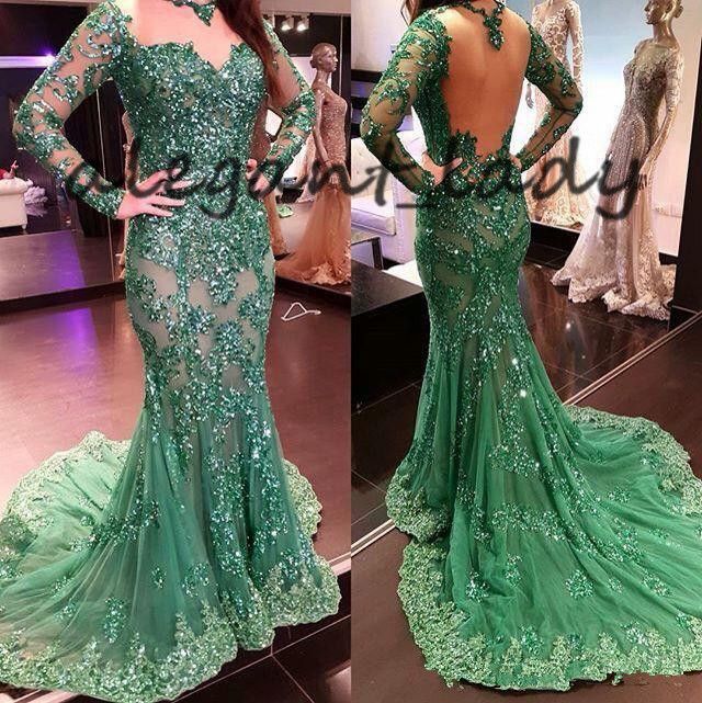Emerald Green Mermaid Evening Formal 