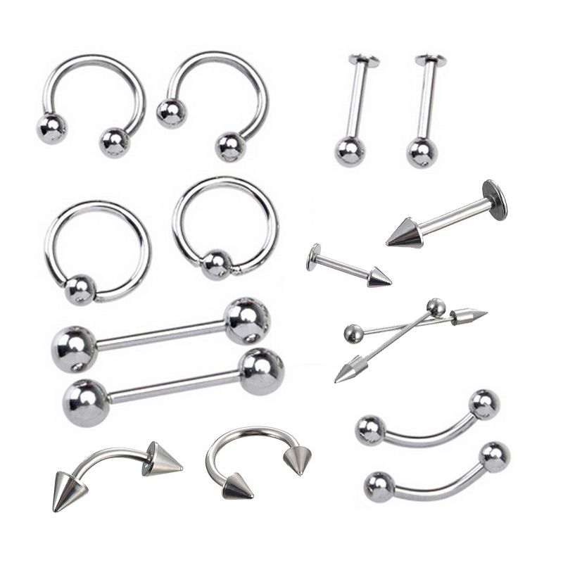 24 Plata Esterlina Mixtas Diseño Color piercings para nariz piercing del cuerpo joyería En Caja