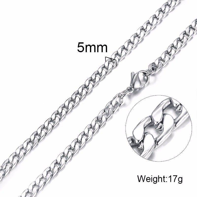 5mm silver 50cm