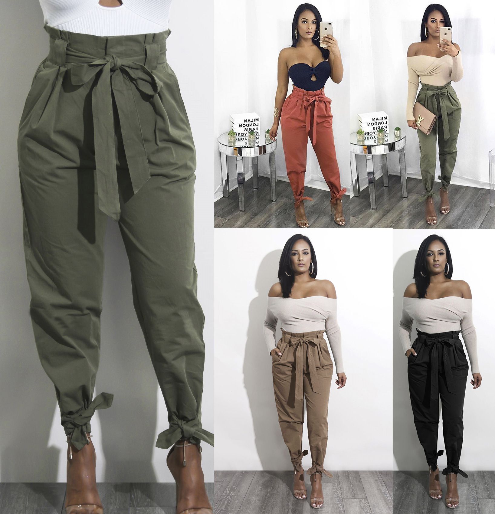 high waisted casual pants