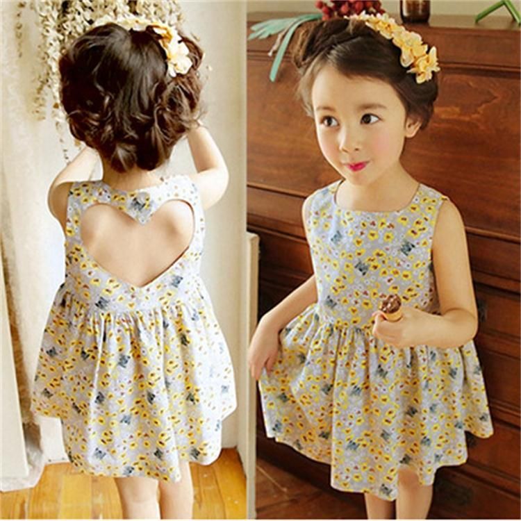 Compra Niñas Bebés Estampado Floral Chaleco Vestido Sin Espalda Corazón  Vestido Sin Mangas Vestido De Algodón Moda De Verano Para Niños Barato |  Entrega Rápida Y Calidad | Es.Dhgate