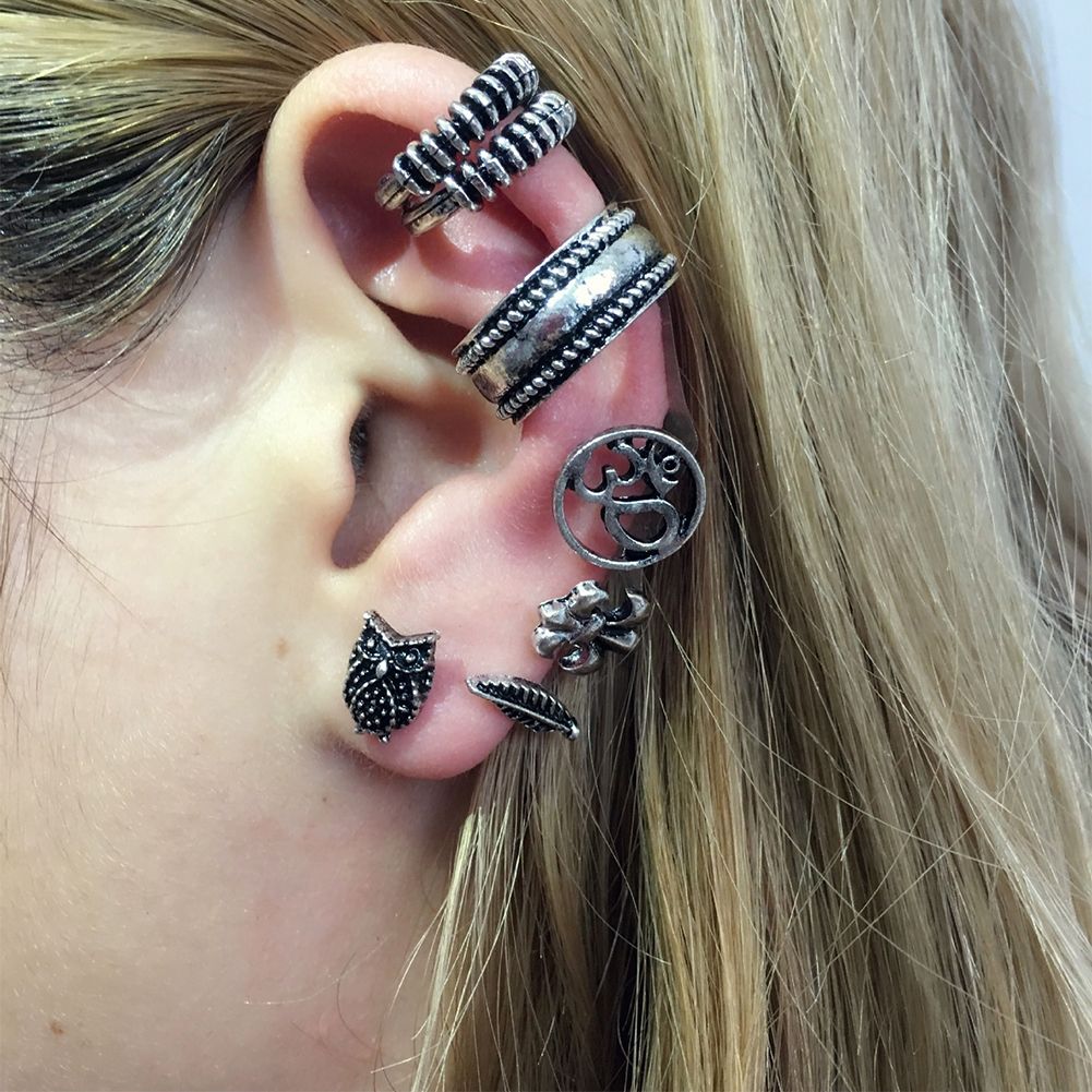 Discount Retro Turtle Leaf Ear Piercing Helix Piercing Tragus Fake Nose