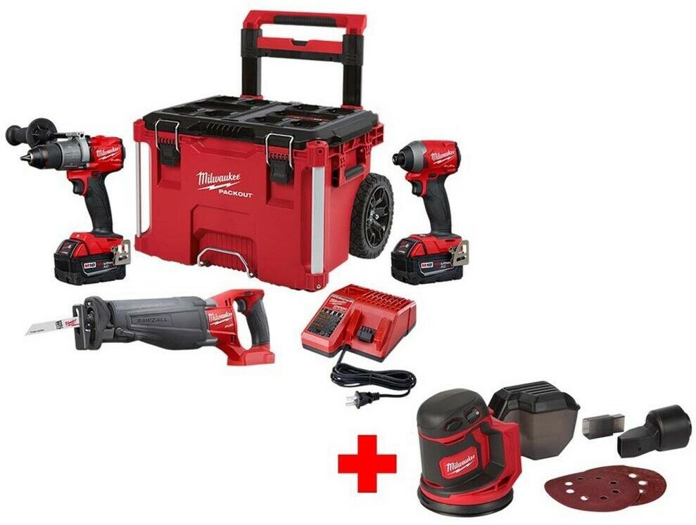 Milwaukee Cordless Tool Combo Kit 18 Volt LED Brushless Variable Speed