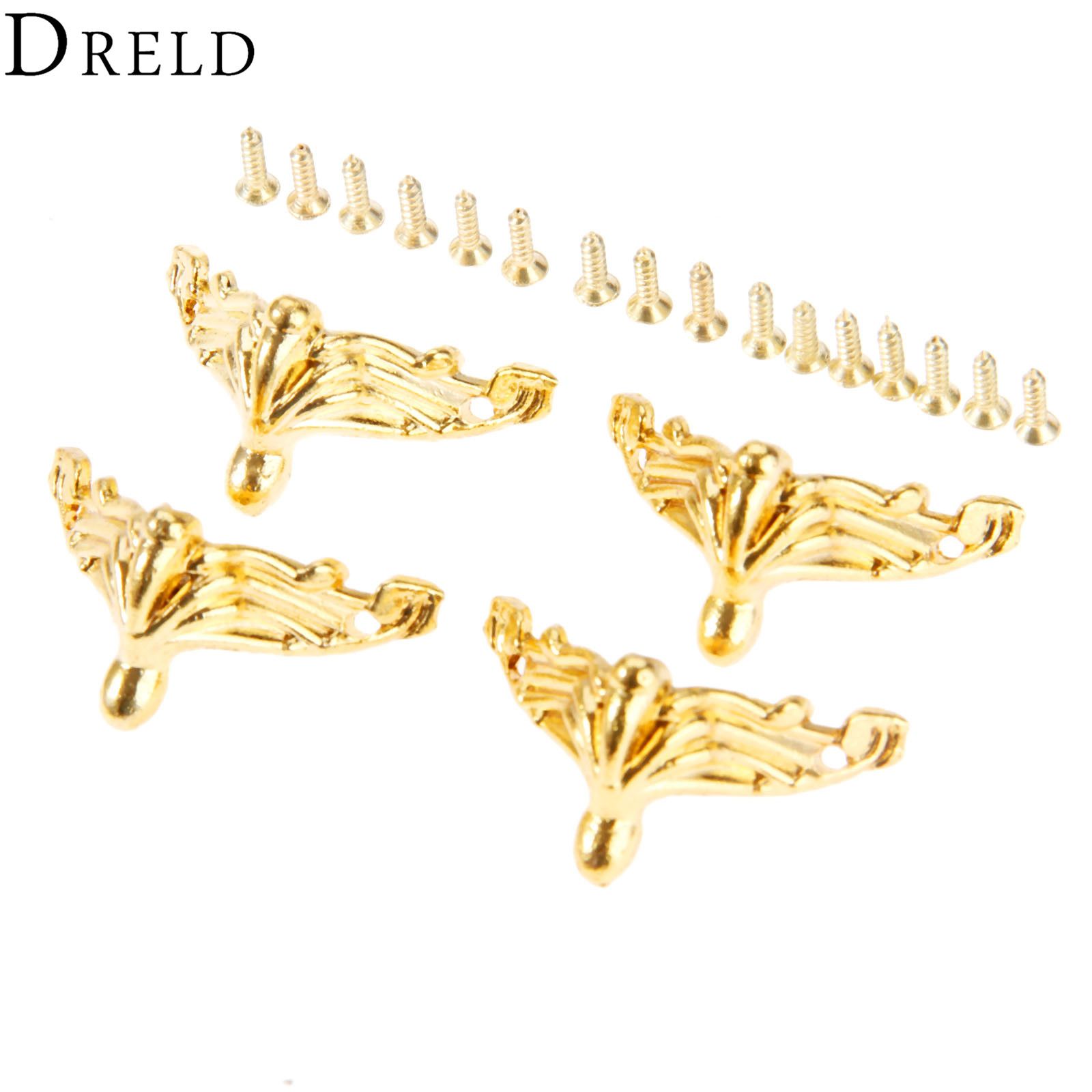 12pi/èces Protecteur de Coin Protecteur de Meubles Laiton Antique Jewelry Decorative Chest Bo/îte en bois dangle Protecteur