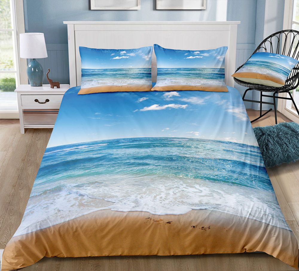 Seaside Cabin Bedding Set Double Size Fresh Vacation Style Duvet