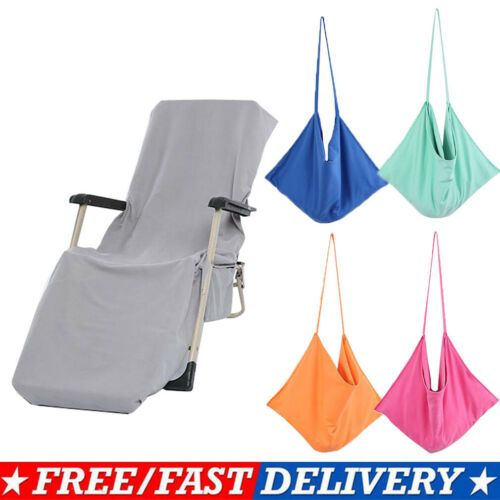 Beach Lounge Chair Cover Towel For Holiday Garden Lounge With Large Pockets FU