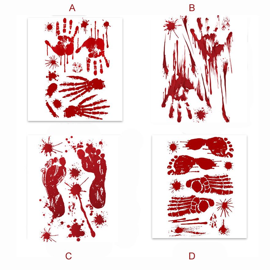 2020 Bloody Handprint Footprint Horror Bathroom Zombie Party