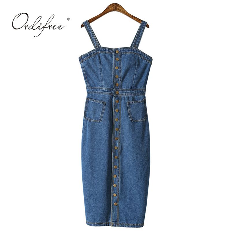 Acquistare Ordifree 2019 Estate Autunno Donna Vestito Di Jeans Vestito  Estivo Sarafan Tuta Vestito Vintage Blu Sexy Aderente Abito Jeans Donna  Y19012102 Economico | Consegna Veloce E Qualità | DHgate Italy