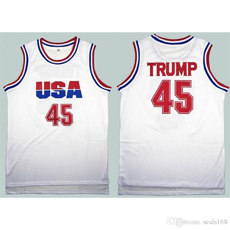 Mens 45 Donald Trump Basketball Jersey 