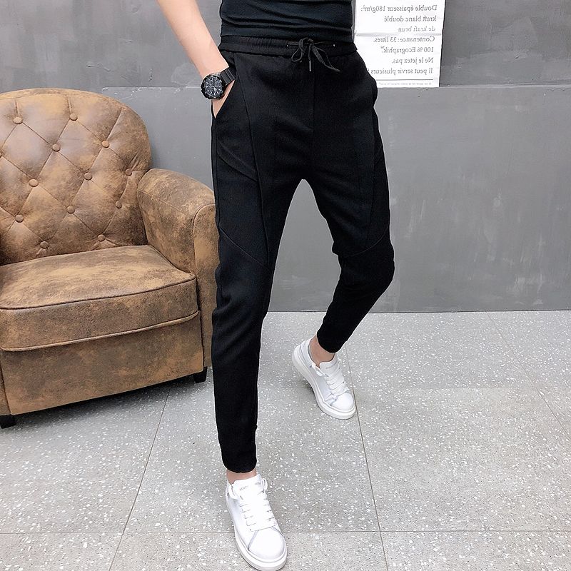 Compra Moda Coreano Joggers Sólidos Hombres De Alta Calidad Otoño Invierno  Pantalones Gruesos Hombres Delgado Ajuste Cordón Para Hombre Pantalones  Casuales Negro / Gris 36 CX200628 Barato | Entrega Rápida Y Calidad |  Es.Dhgate