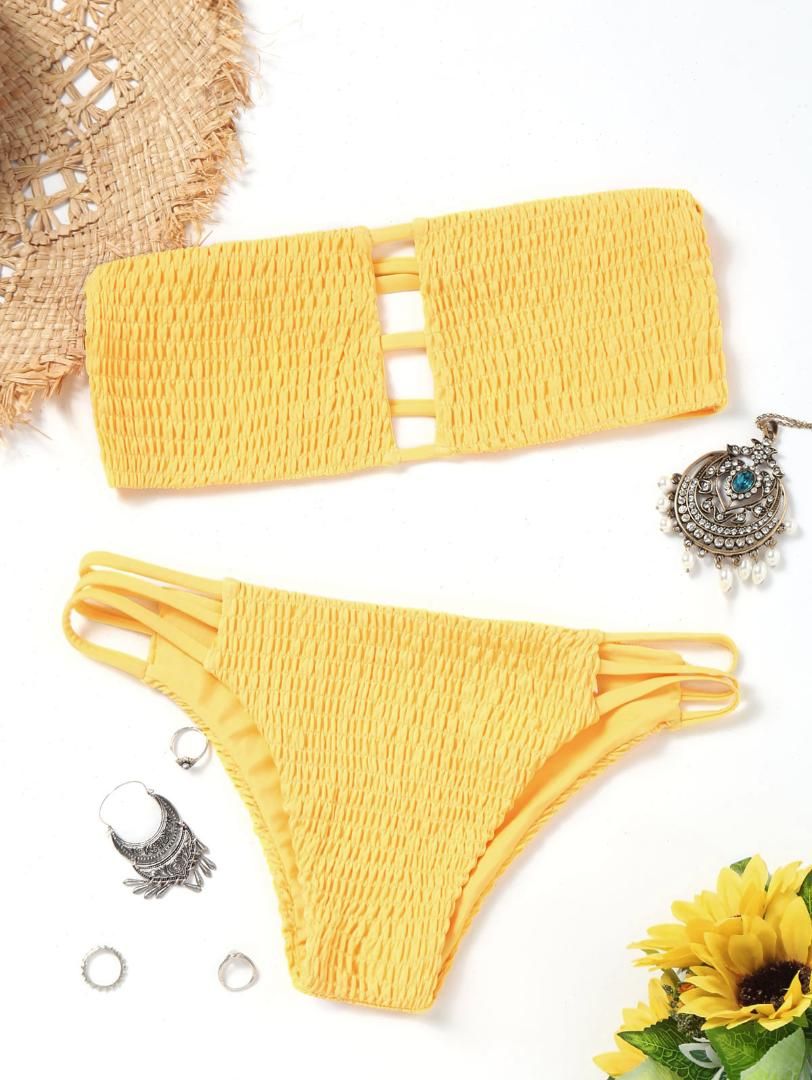 smocked bathing suit