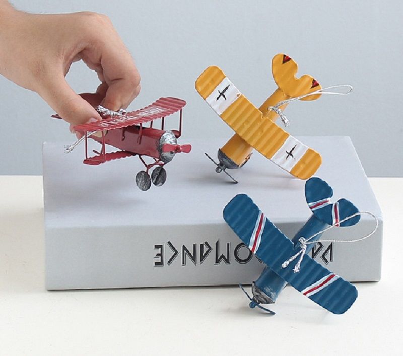 Airplane Decor Hanging Airplane Ornament Vintage Mini Metal