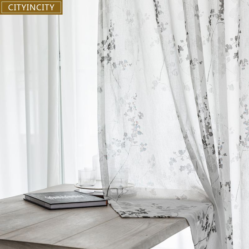 2020 Cityincity White Curtains For Living Room Flower Luxurious