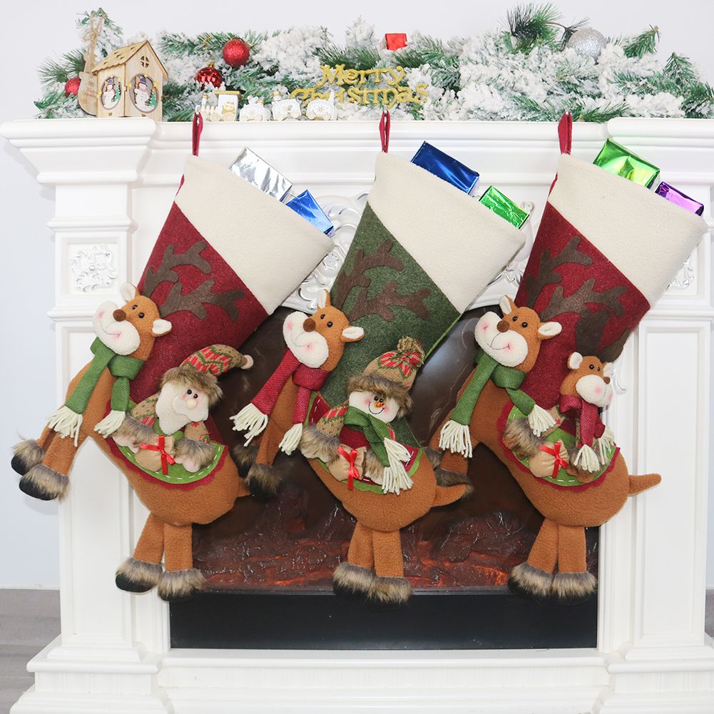 New Fireplace Ornaments Big Three Dimensional Socks Christmas