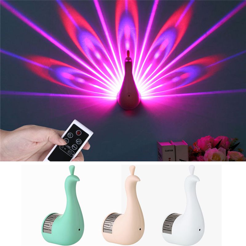2020 Creative Led Peacock Night Light Wall Lamp Projection ...