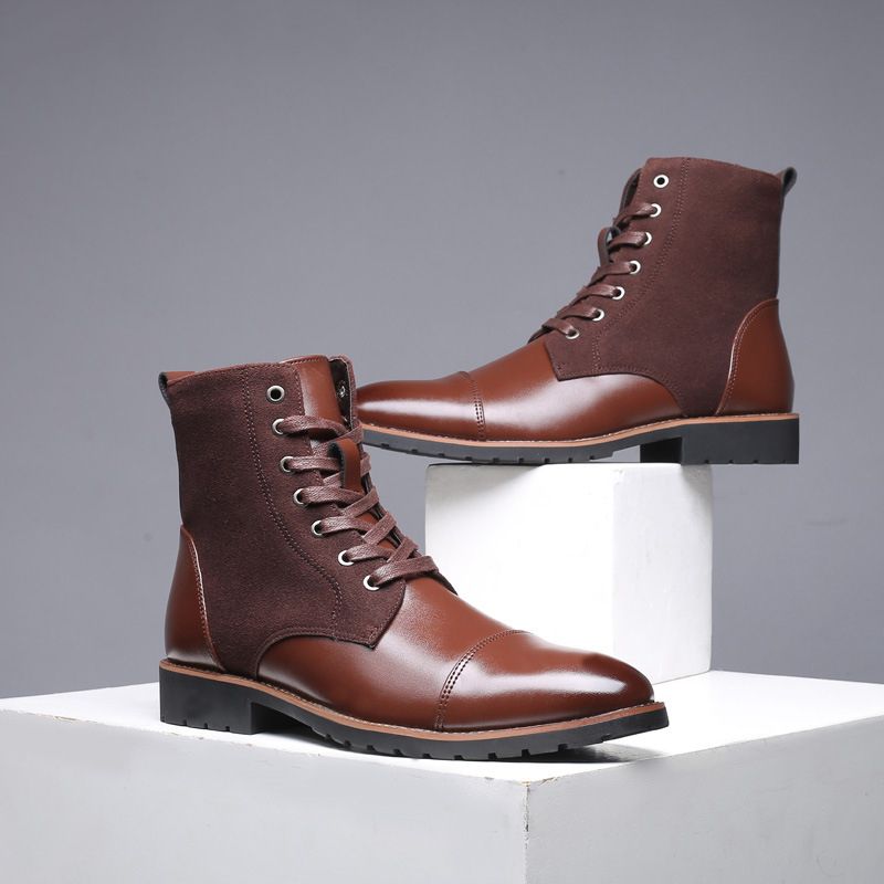 zapatos de invierno para hombre 2019 botines botas de cuero para hombres botas militares hombre