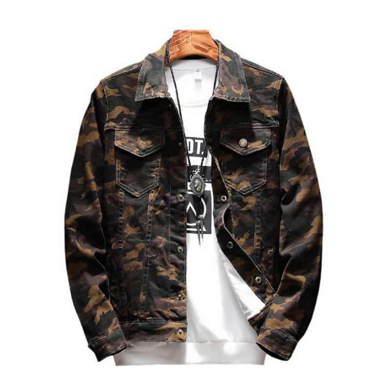 camo denim jacket men