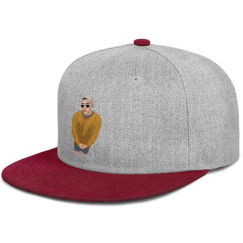 Mens Womens Outdoor Cap Flat Blue-Bunny-Black-Snapback Cotton Hat Structured