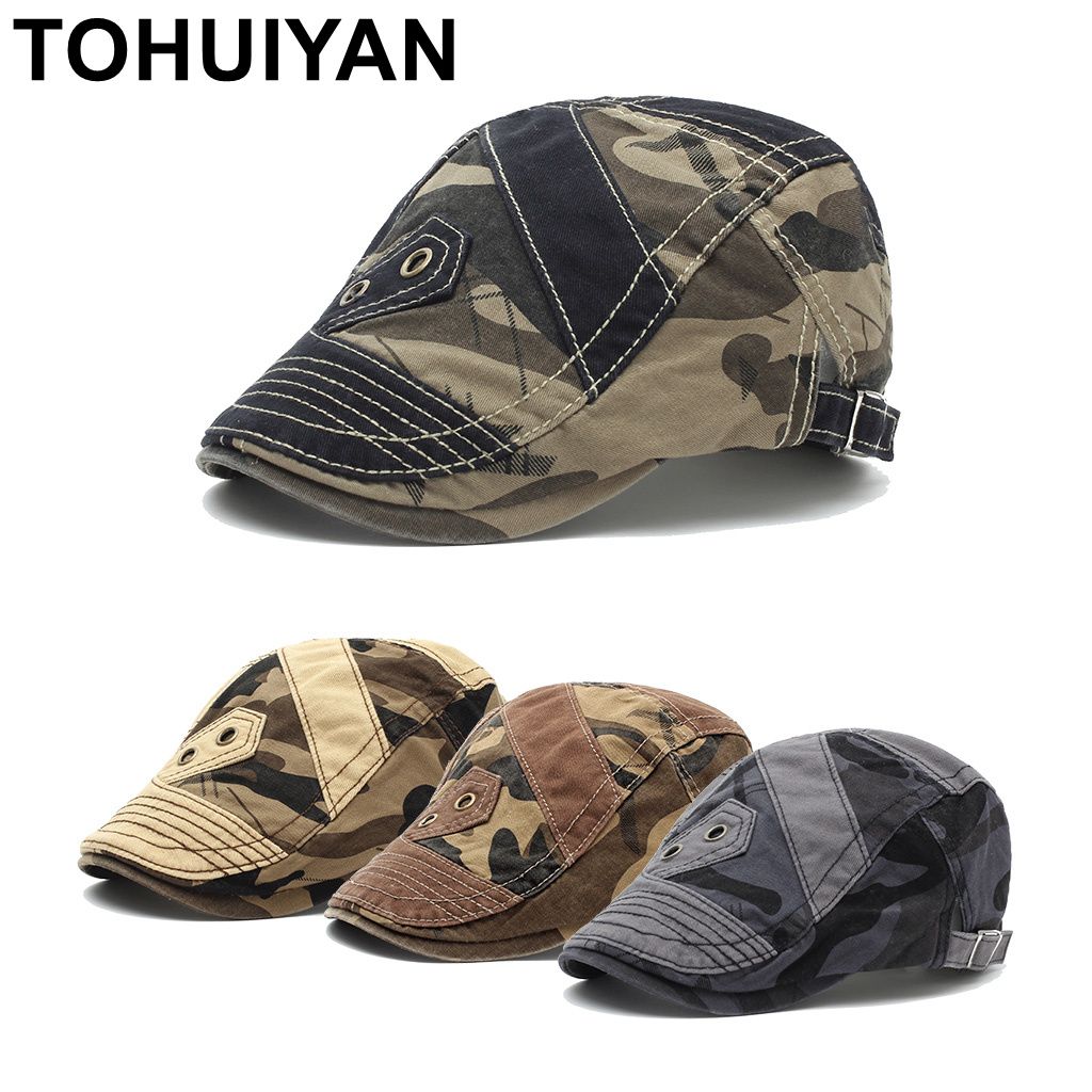 camouflage flat cap
