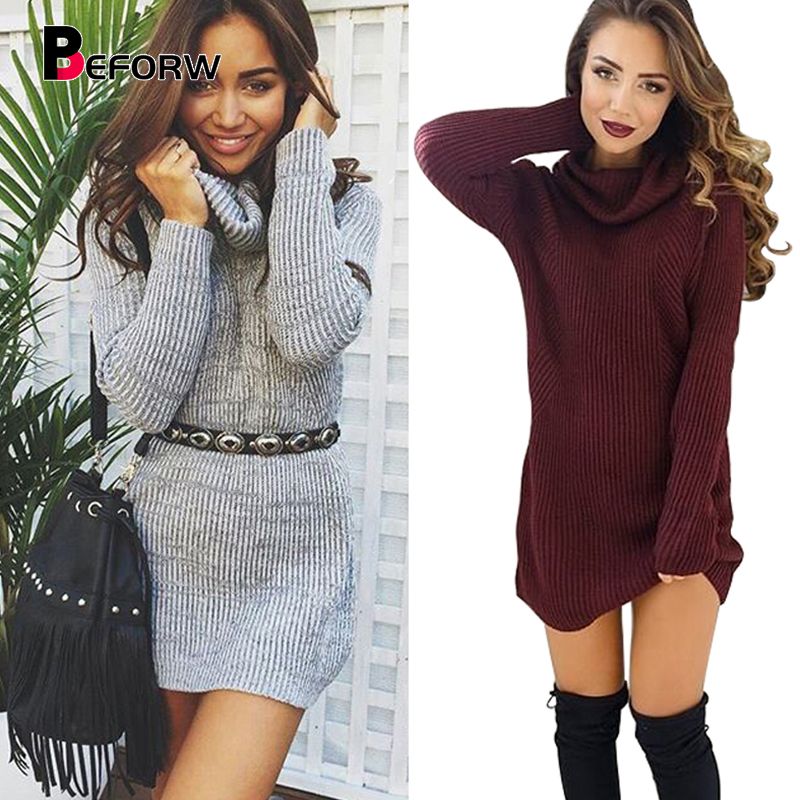 Acquistare Vestito Di Lana Delle Donne Autunno Inverno Abiti Di Moda Sexy  Collo Alto Manica Lunga Abito A Maniche Corte Donna Sexy Mini Dress  Economico | Consegna Veloce E Qualità | DHgate Italy