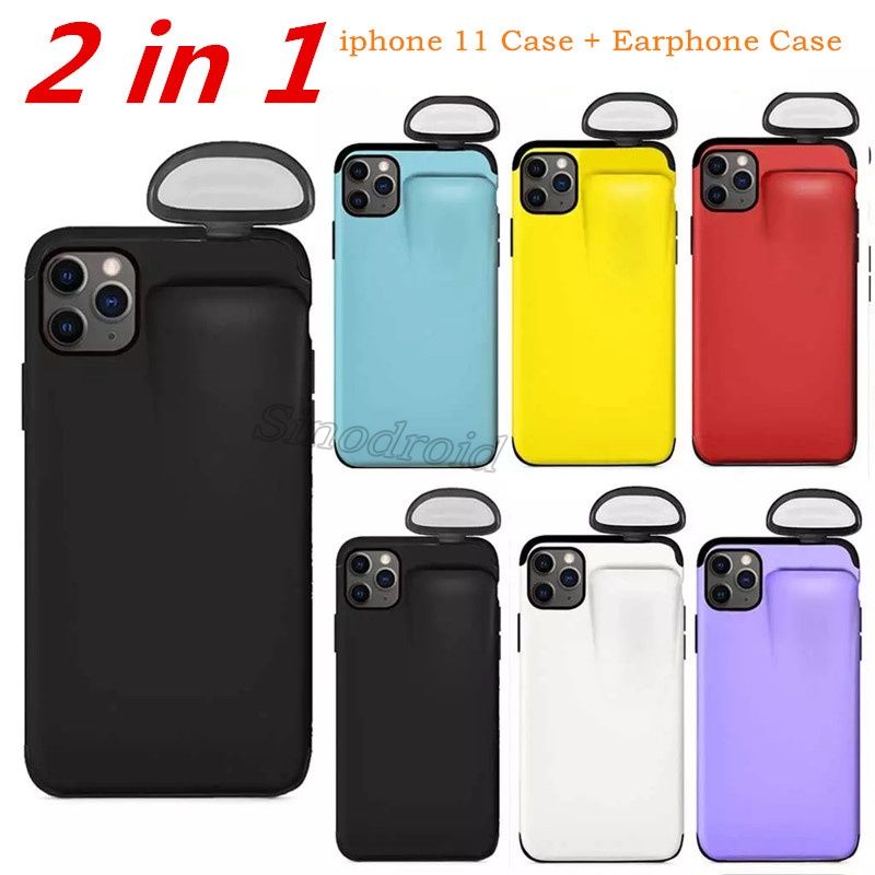 satin al 2de 1 telefon kilifi kulaklik saklama kutusu iphone 11 pro max elma airpods silikon kapak kulaklik caps tl28 65 dhgate comda