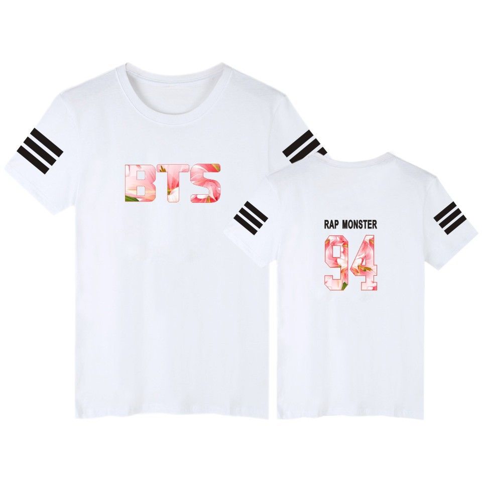 Flyself Unisex T-Shirt Bangtan Boys BTS Jimin J-Hope V Jung Kook Suga Camiseta Hip Pop Top para Hombres Mujer Adolescente 