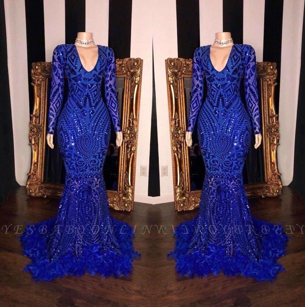 mermaid prom dresses royal blue