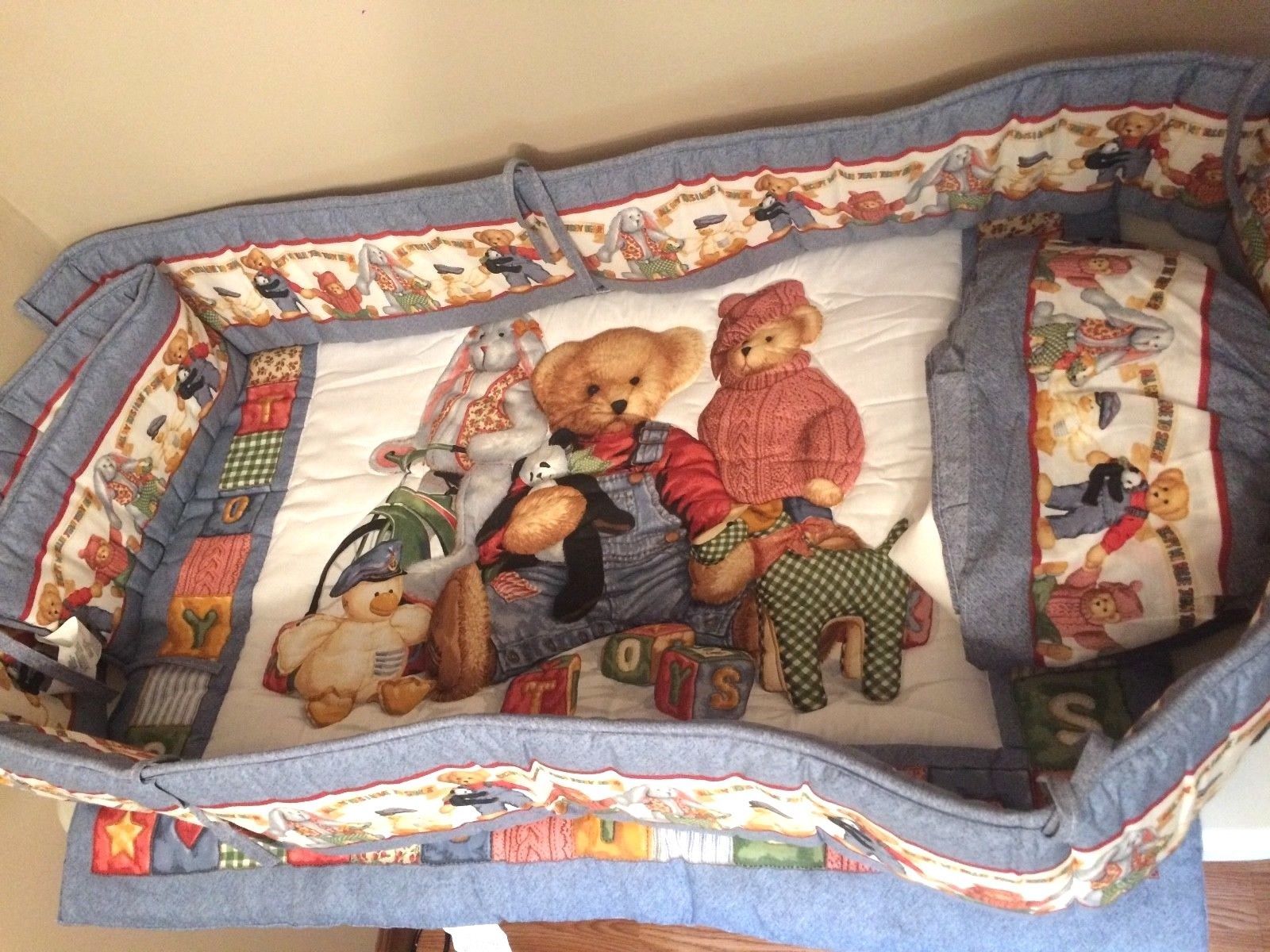 Vintage Blue Jean Teddy Bear Nursery 