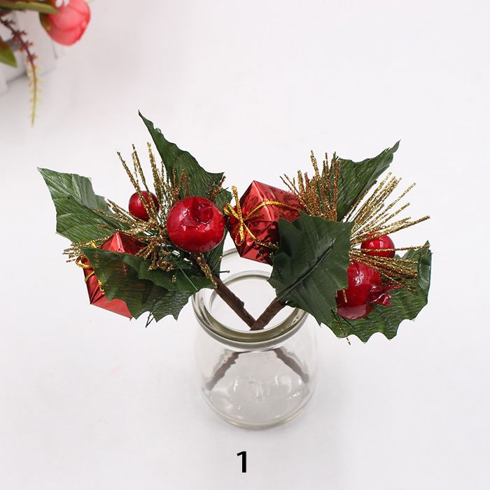 MOQ Artificial Flower Red Pearl Berries Branch For Wedding