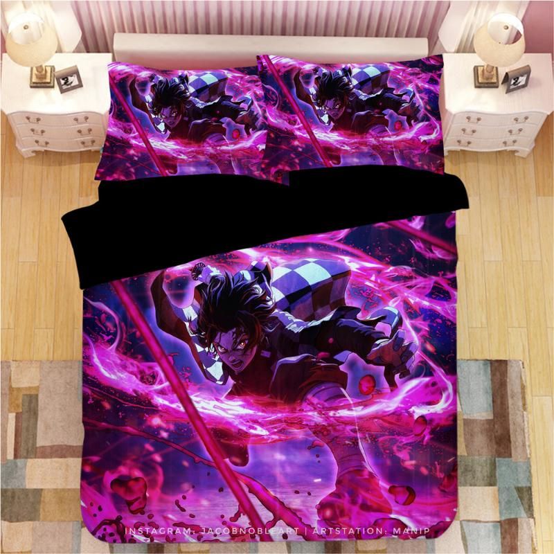 Kimetsu No Yaiba 3d Print Demon Slayer Bed Linen Cartoon Anime