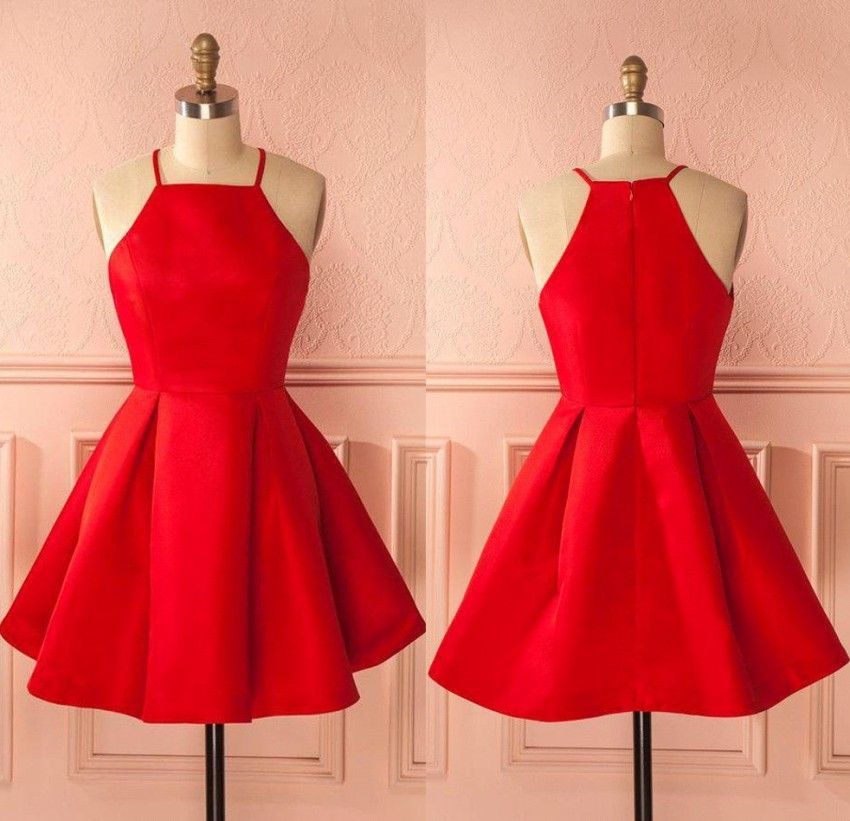 bright red homecoming dress